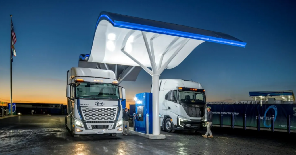 EUA inaugura primeiro posto de hidrogênio para caminhões pesados