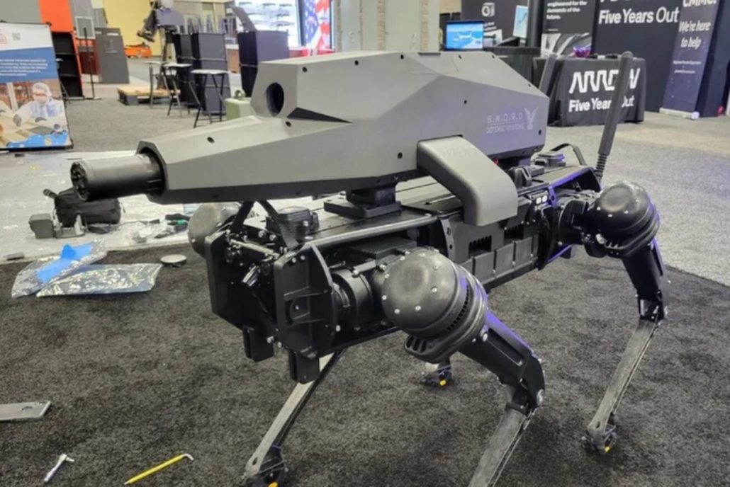 Cão-robô com rifle integrado é apresentado por empresa dos EUA