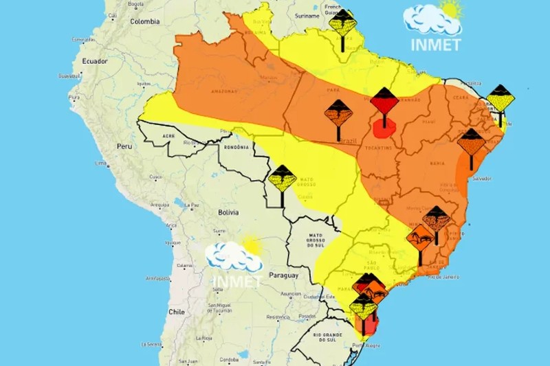 Veja quais estados brasileiros estão em alerta vermelho devido às chuvas