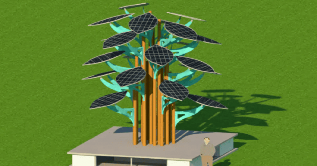 Maquete 3D da árvore solar