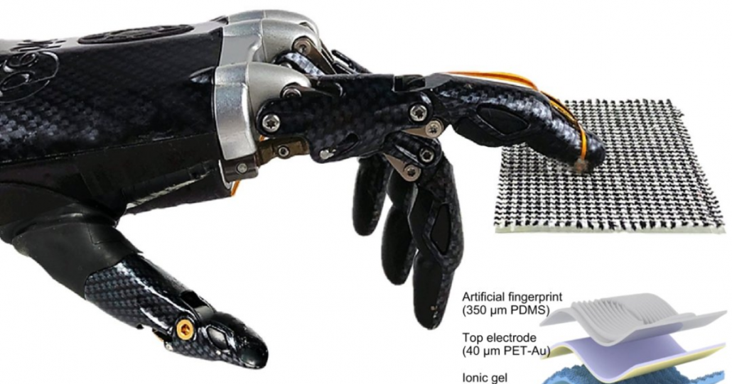 Tato robótico sensor identifica texturas como uma mão humana