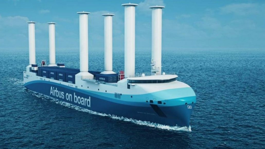 Airbus instala 6 velas giratórias de 35 metros em navio e quer cortar emissões quase à metade