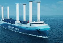 Airbus instala 6 velas giratórias de 35 metros em navio e quer cortar emissões quase à metade