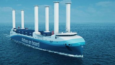 Airbus instala 6 velas giratórias de 35 metros em navio e quer cortar emissões quase à metade
